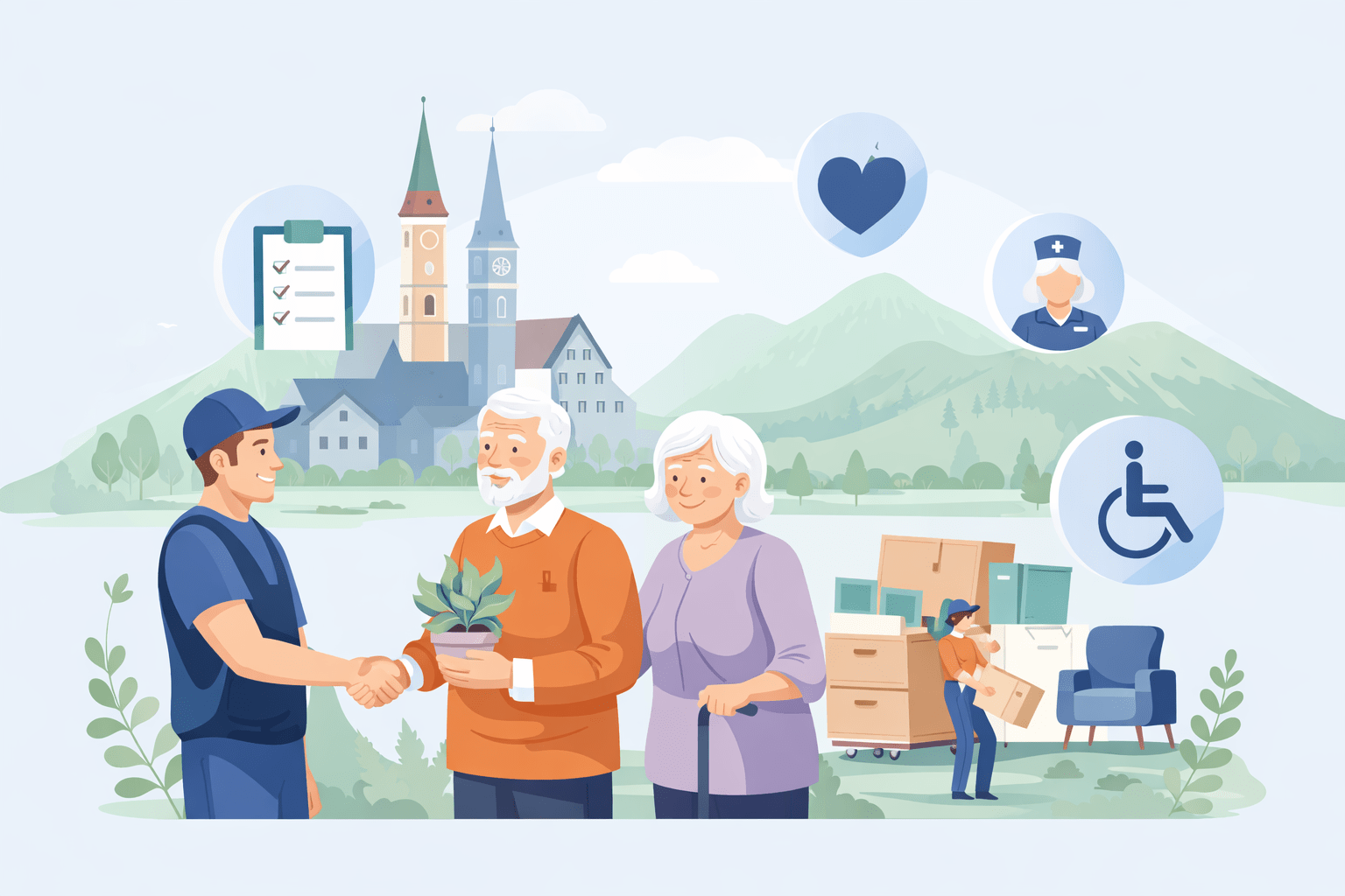 Seniorenumzug mit persönlicher Betreuung, barrierefreier Planung und Unterstützung beim Wohnungswechsel