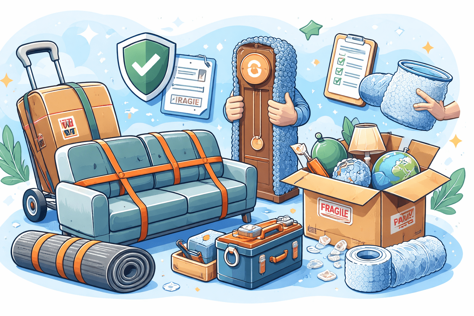 Sicherer Transport von Möbeln und empfindlichen Gegenständen beim Umzug mit Schutzmaterial und Planung